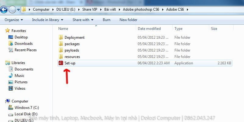 Chạy file cài đặt photoshop 2018
