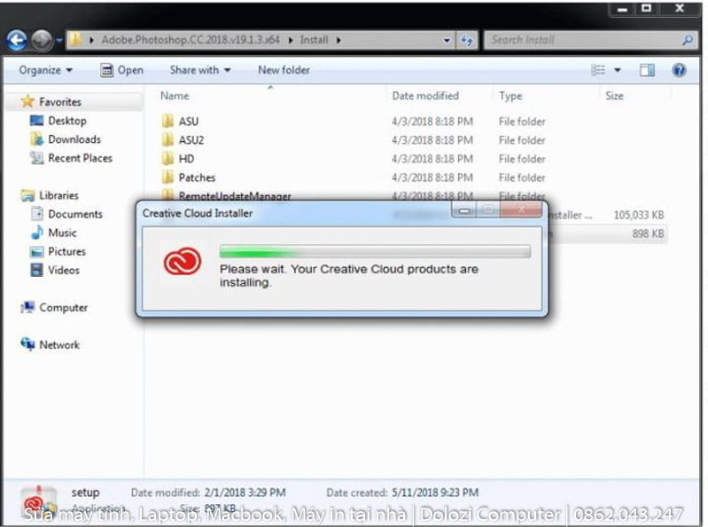 Đợi quá trình cài đặt hoàn tất