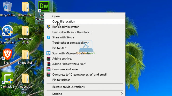 Truy cập vào thư mục cài đặt Dreamweaver 2015