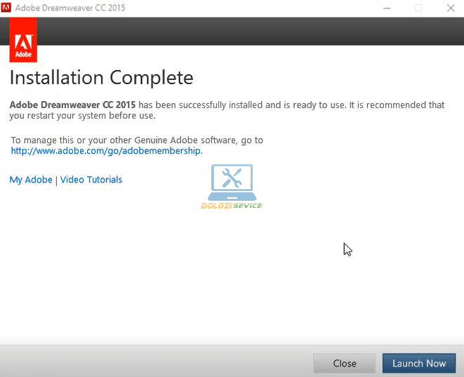 Hoàn tất cài đặt Dreamweaver 2015