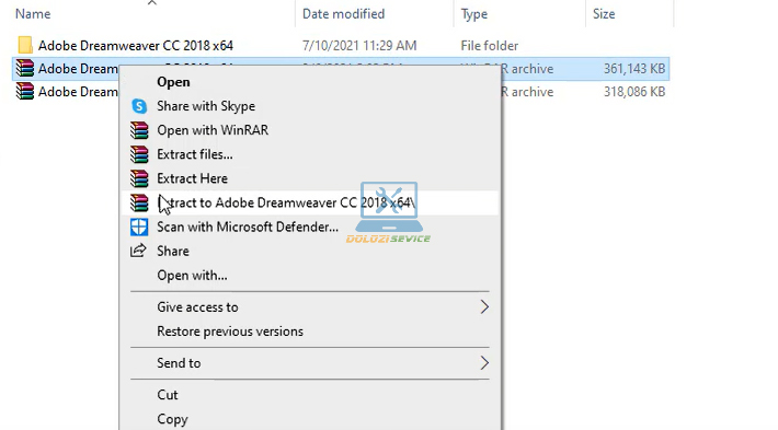 Giải nén phần mềm Dreamweaver 2018 Full Crack