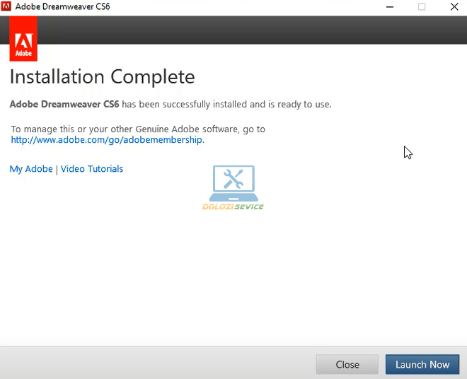 Hoàn tất cài đặt phần mềm Dreamweaver CS6 Full Crack