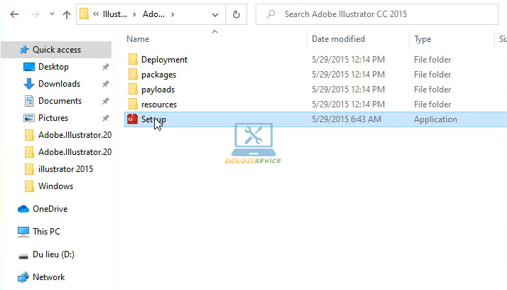 Chạy File cài đặt phần mềm