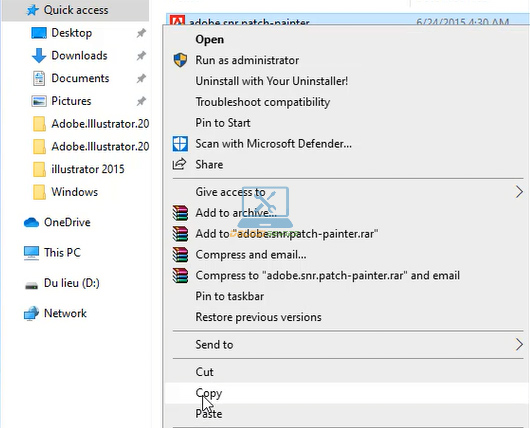 Copy phần mềm kích hoạt bản quyền