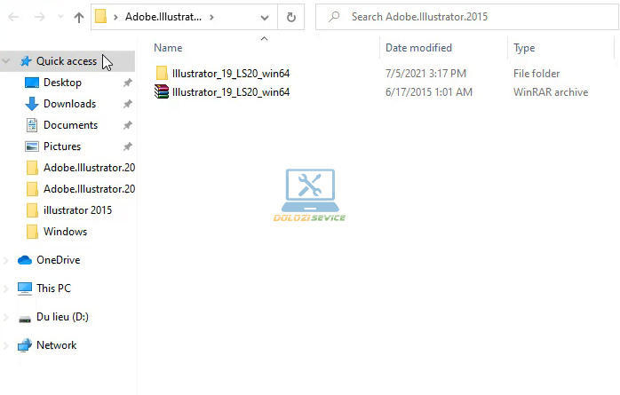 Giải nén phần mềm Illustrator 2015