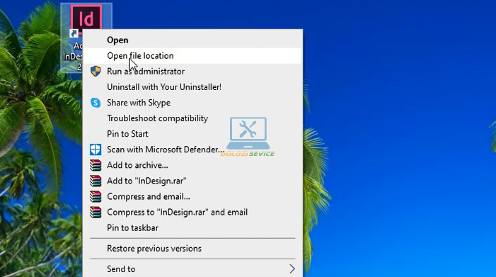 Mở thư mục cài đặt InDesign 2015