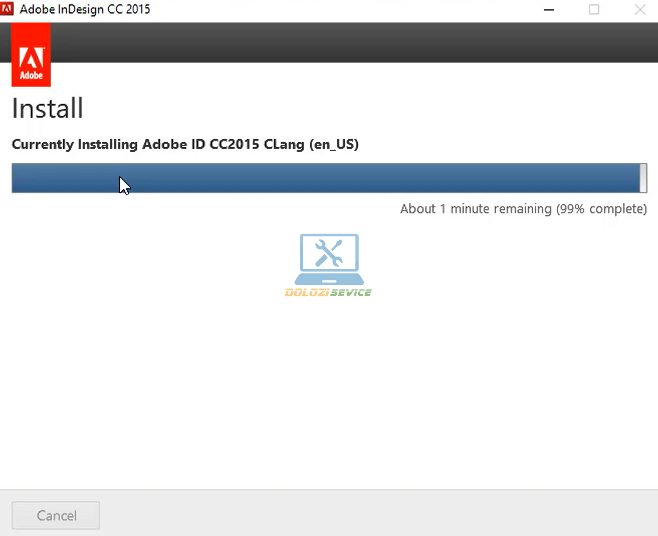 Đợi phần mềm InDesign 2015 Full Crack cài đặt hoàn tất