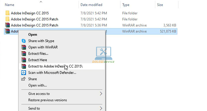 Giải nén phần mềm InDesign 2015