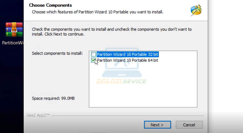 Chọn như hình rồi chọn Next
