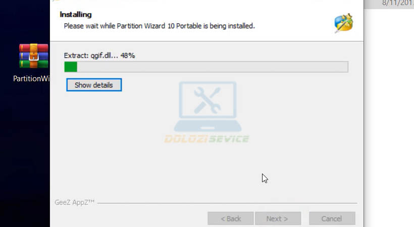 Partition Wizard 10 » Tải Và Cài Đặt Miễn Phí Chờ phần mềm được cài đặt