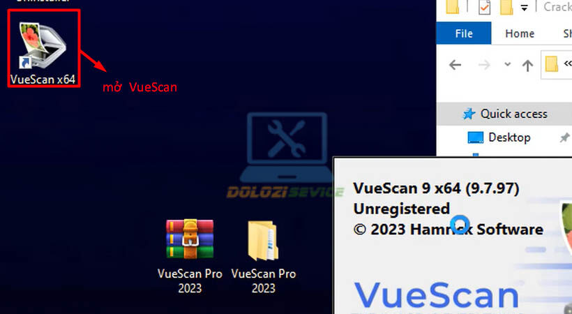 Mở phần mềm VueScan Pro.